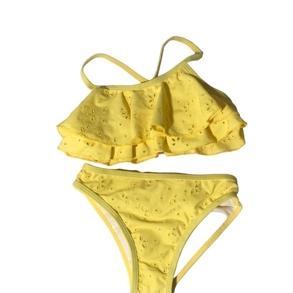 NWT Kate Spade yellow eyelit ruffle bikini 2Yr Nwt - Picture 1 of 3